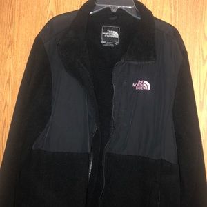 A nice north face coat breast cancer logo